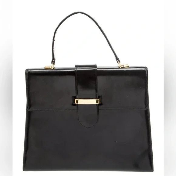 VALENTINO Black Top Handle Leather Bag EUC & STUNNING - Picture 3 of 14